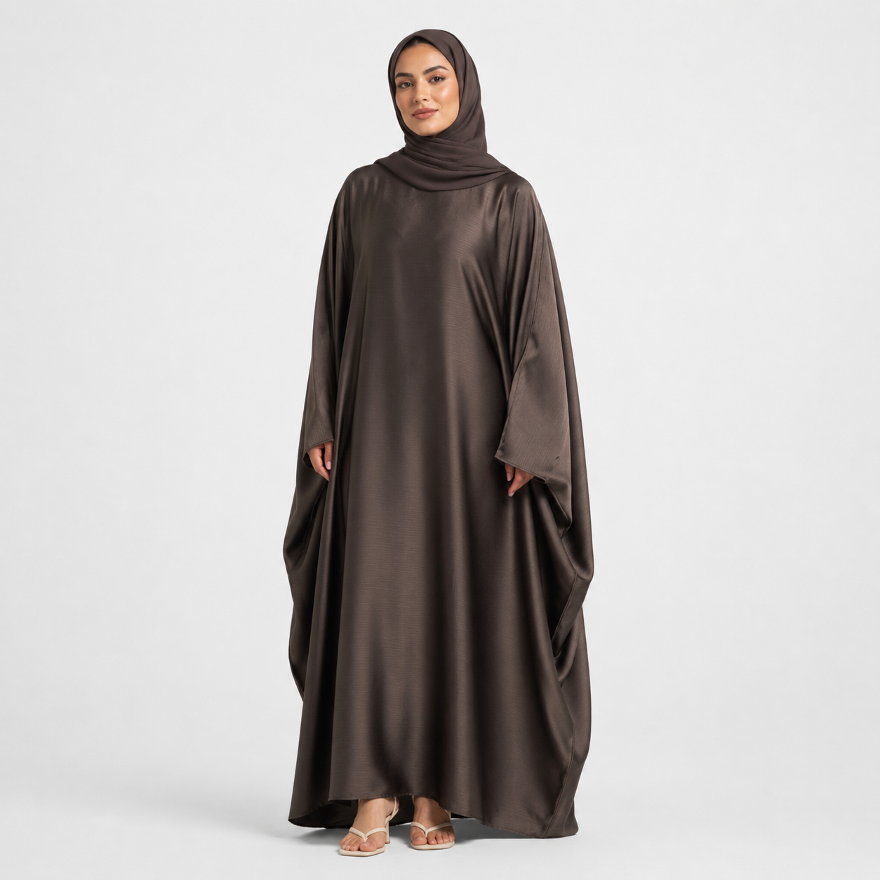 Brown Abaya with Butterfly Detailing