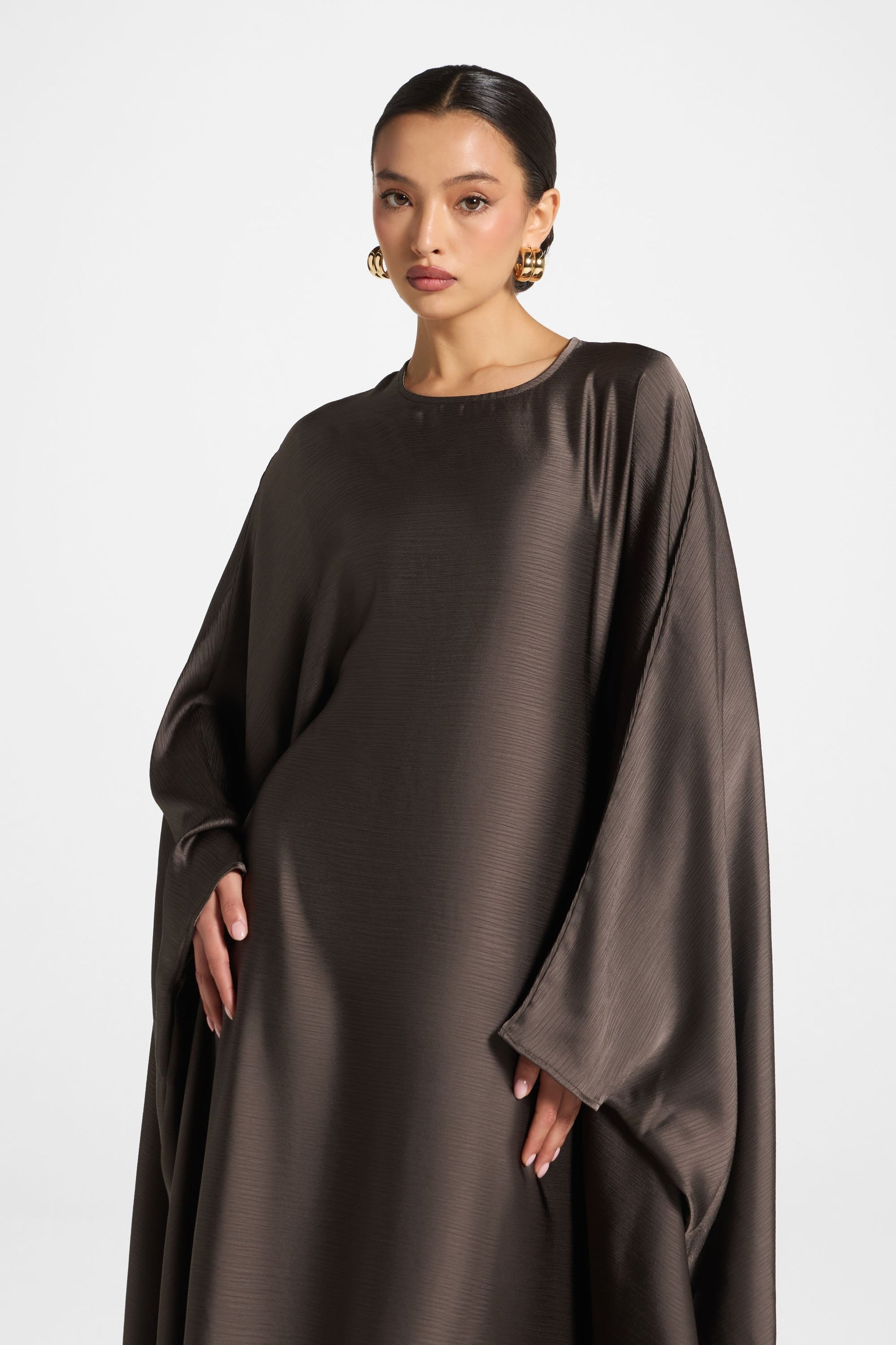 Brown Abaya with Butterfly Detailing