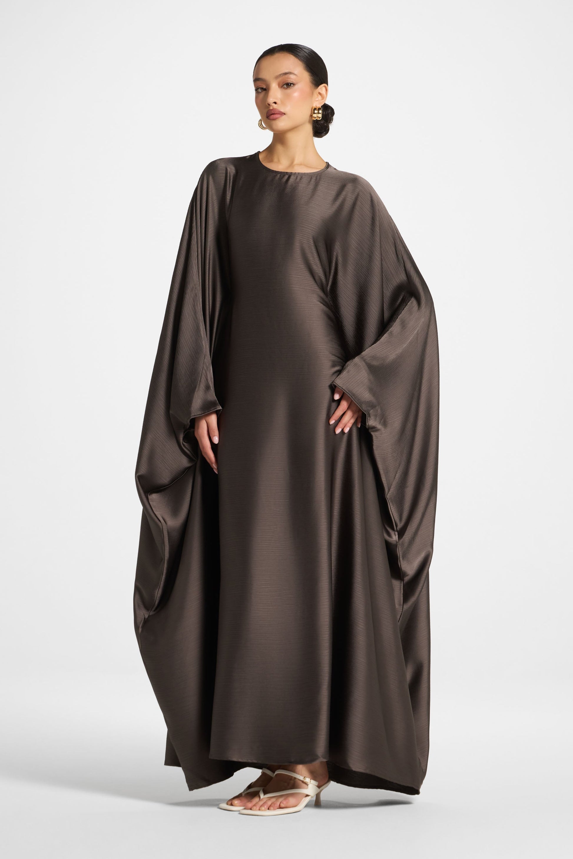 Brown Abaya with Butterfly Detailing