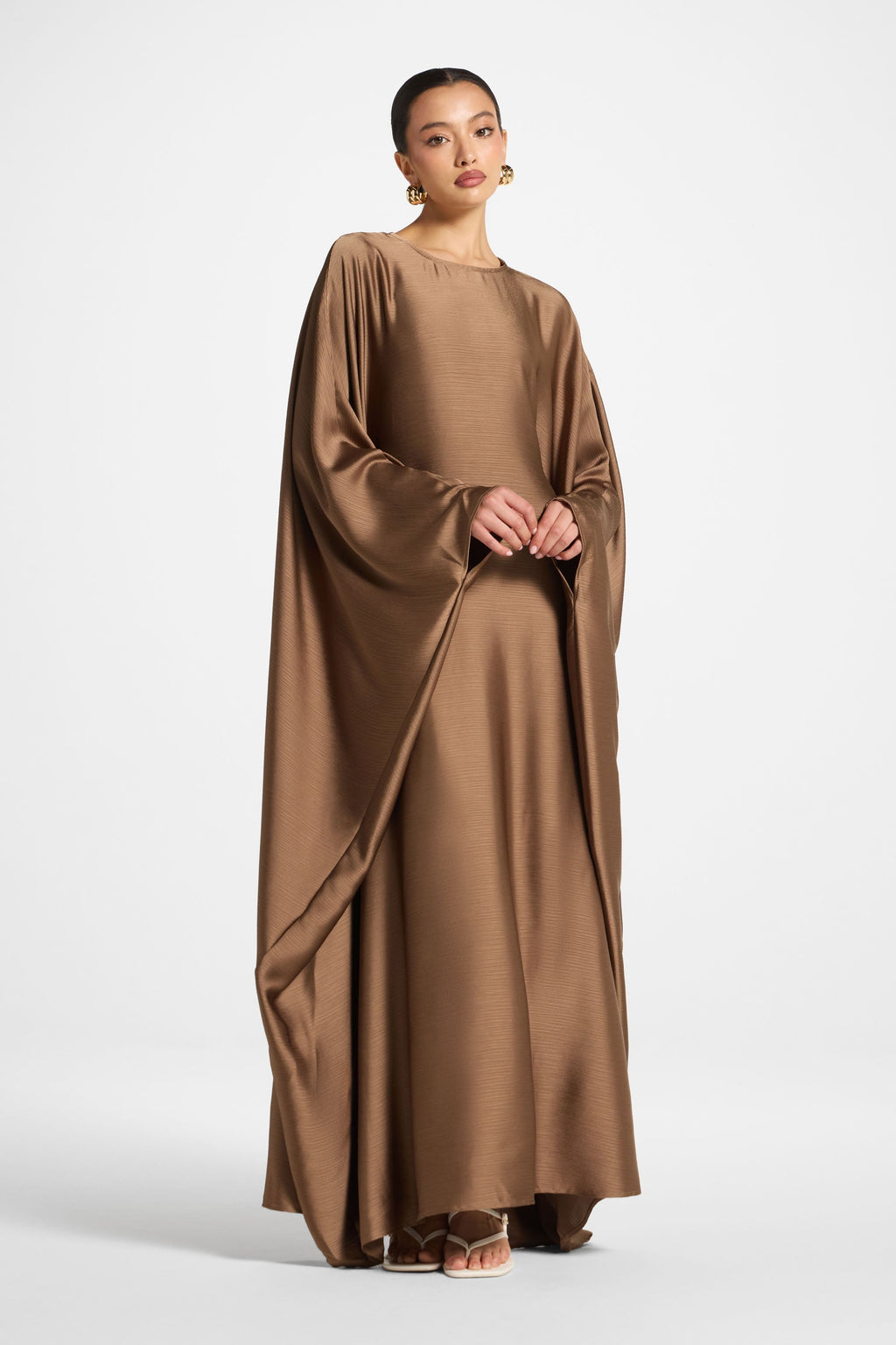 Brown Abaya with Butterfly Detailing
