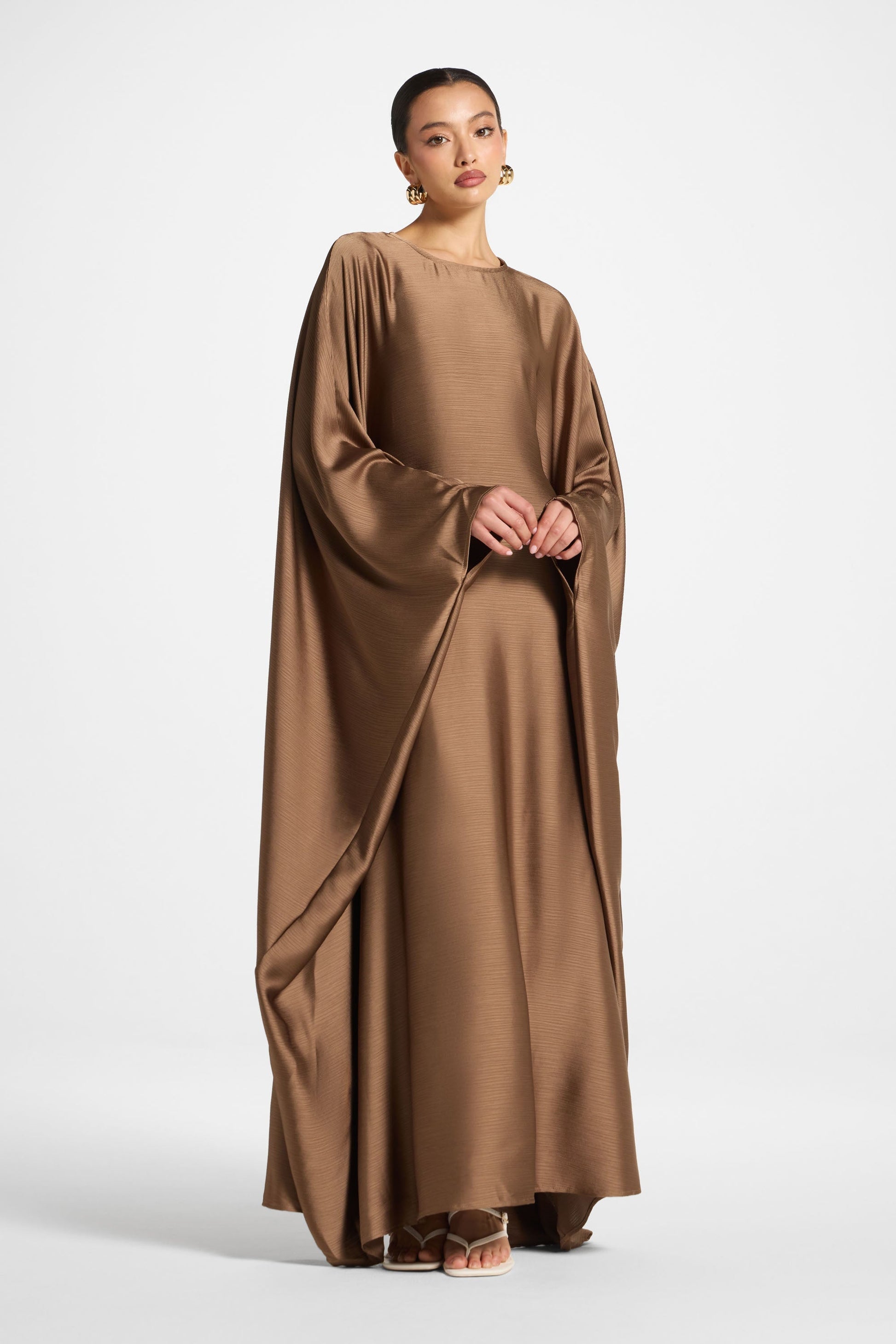 Brown Abaya with Butterfly Detailing