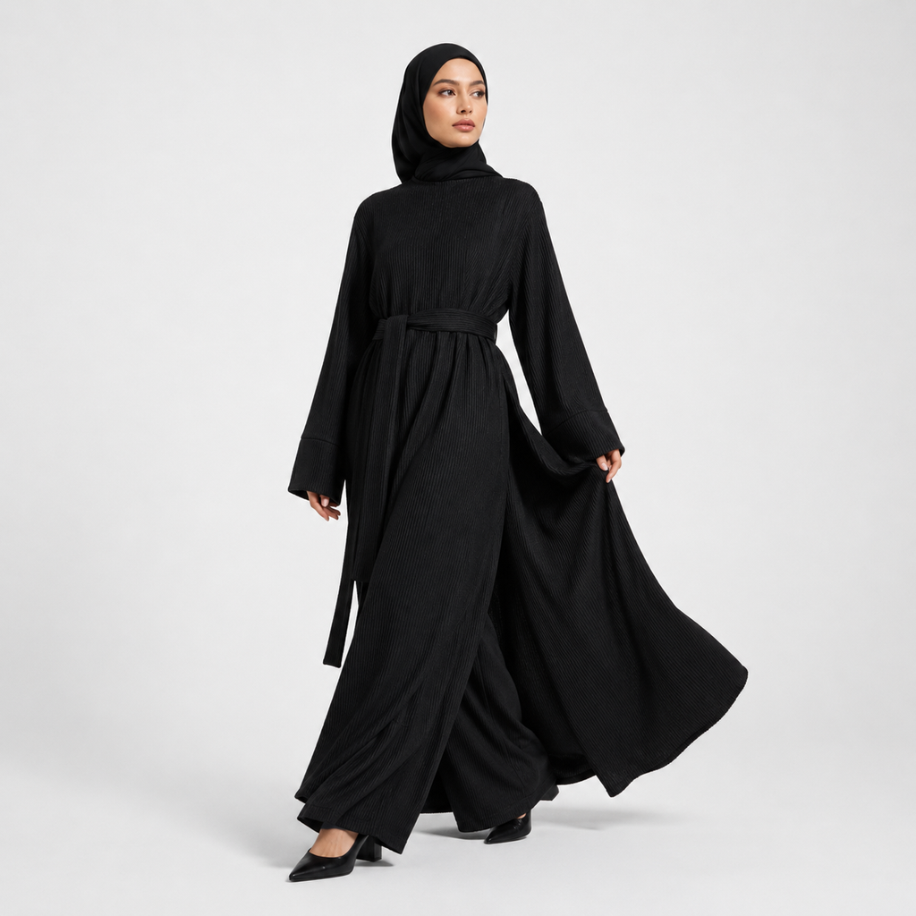 Relaxed Knit Maxi Dress - Black