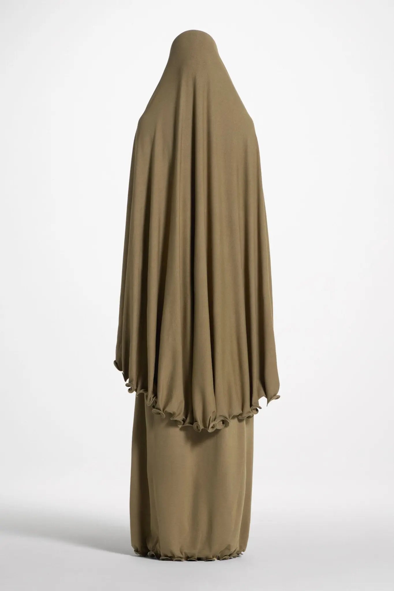 Brown abaya on a white background