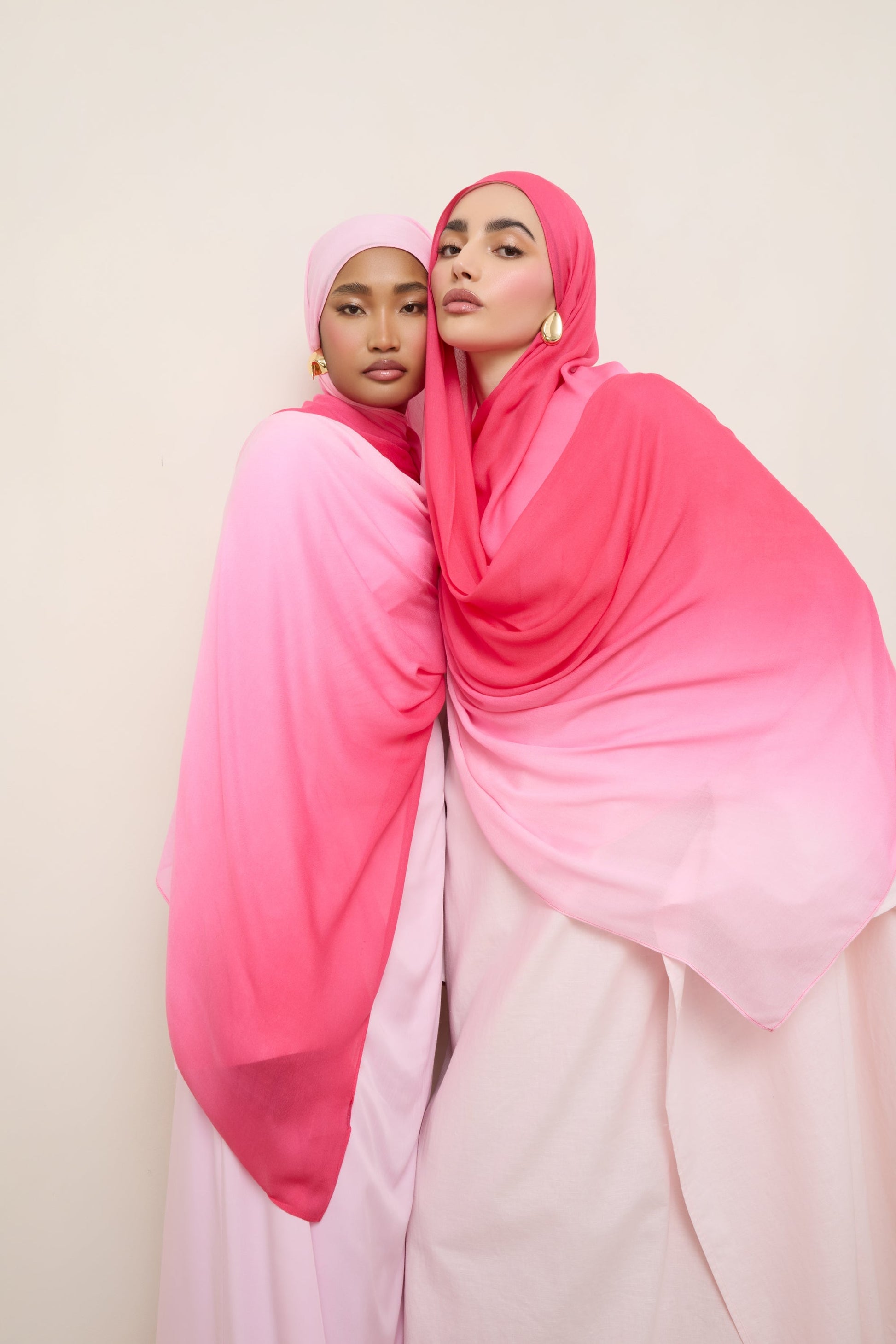 Ombre Modal Hijab - Coral
