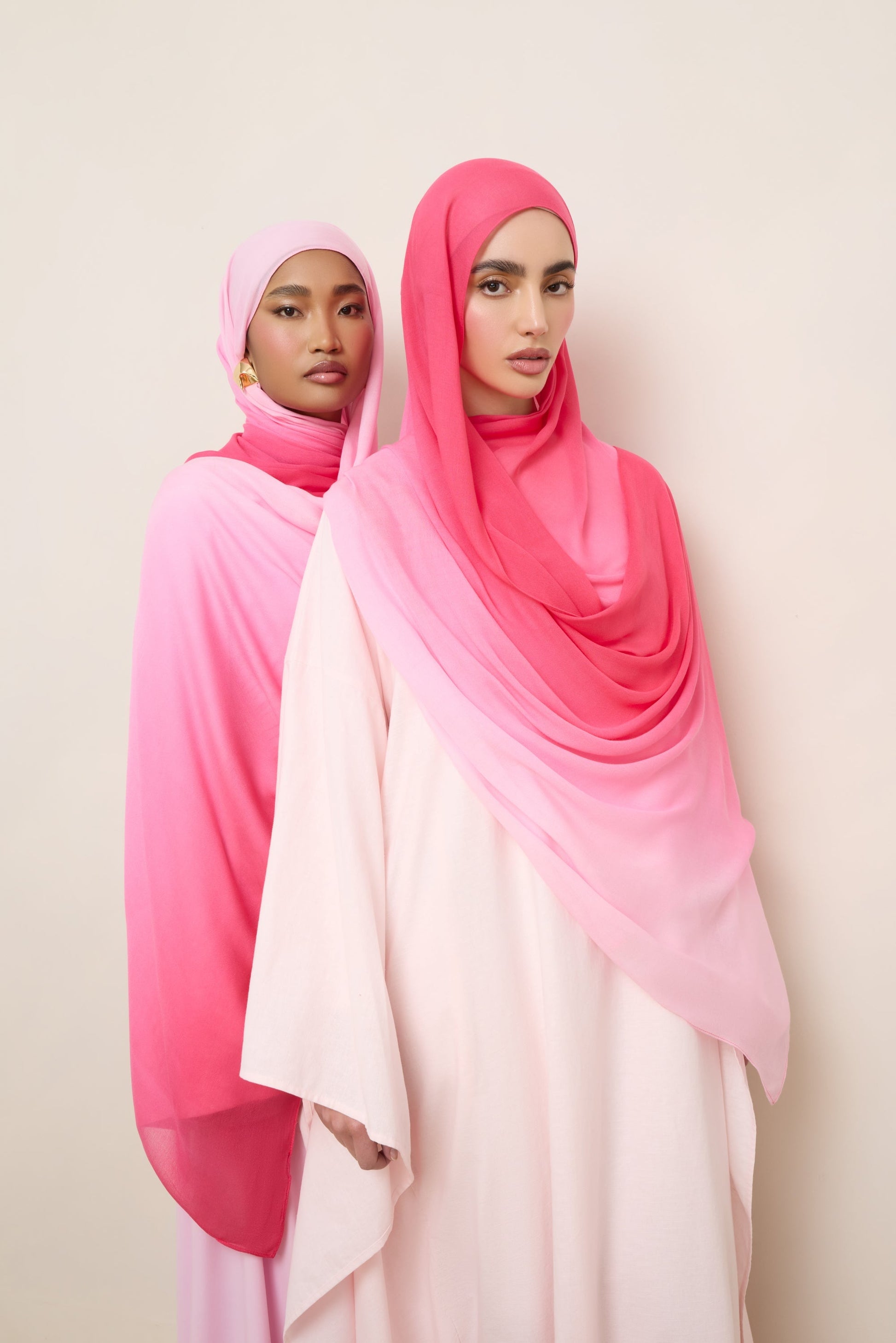 Ombre Modal Hijab - Coral