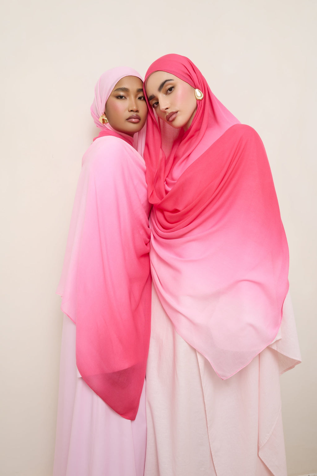 Ombre Modal Hijab - Coral