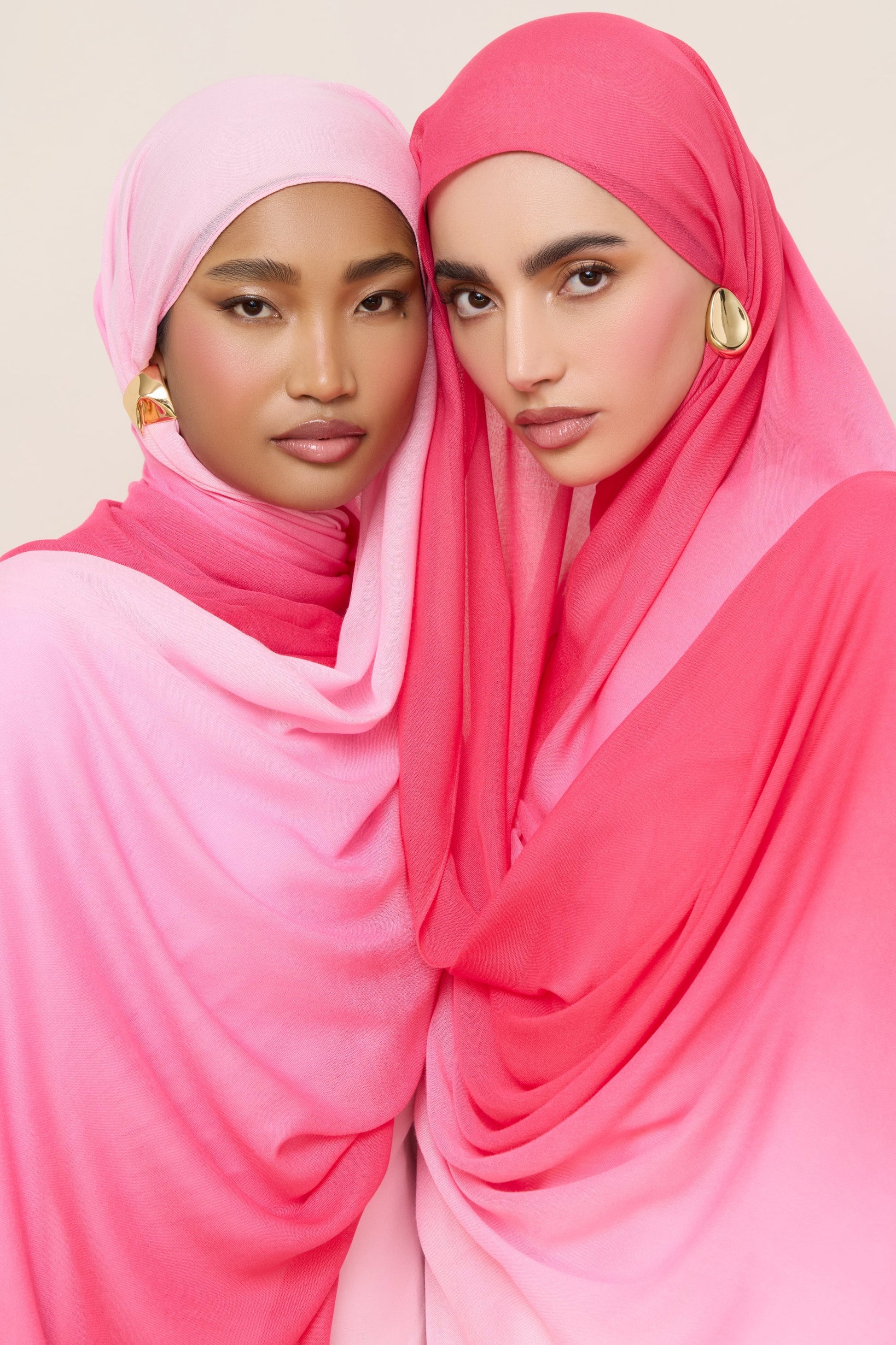 Ombre Modal Hijab - Coral