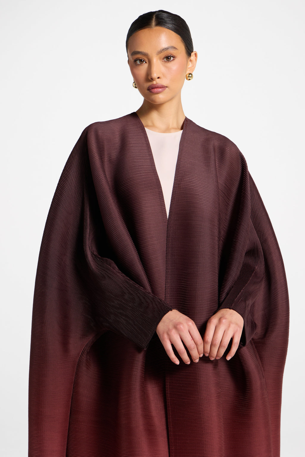 Ombre Micro Pleated Abaya for Modest Layering