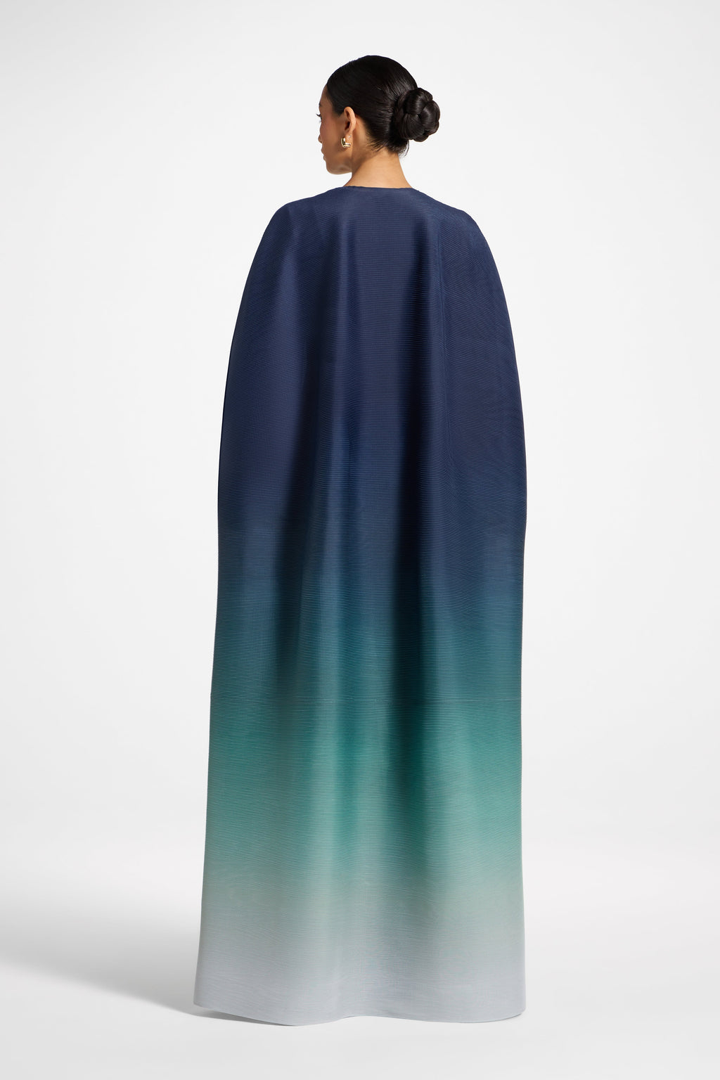 Ombre Abaya with Delicate Micro Pleats
