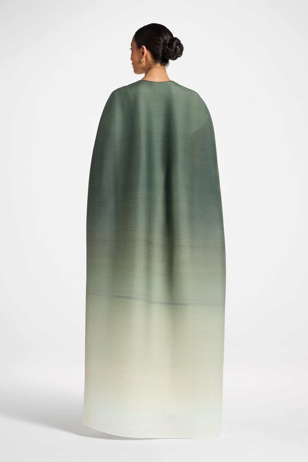 Forest Green Ombre Gradient Micro Pleated Abaya