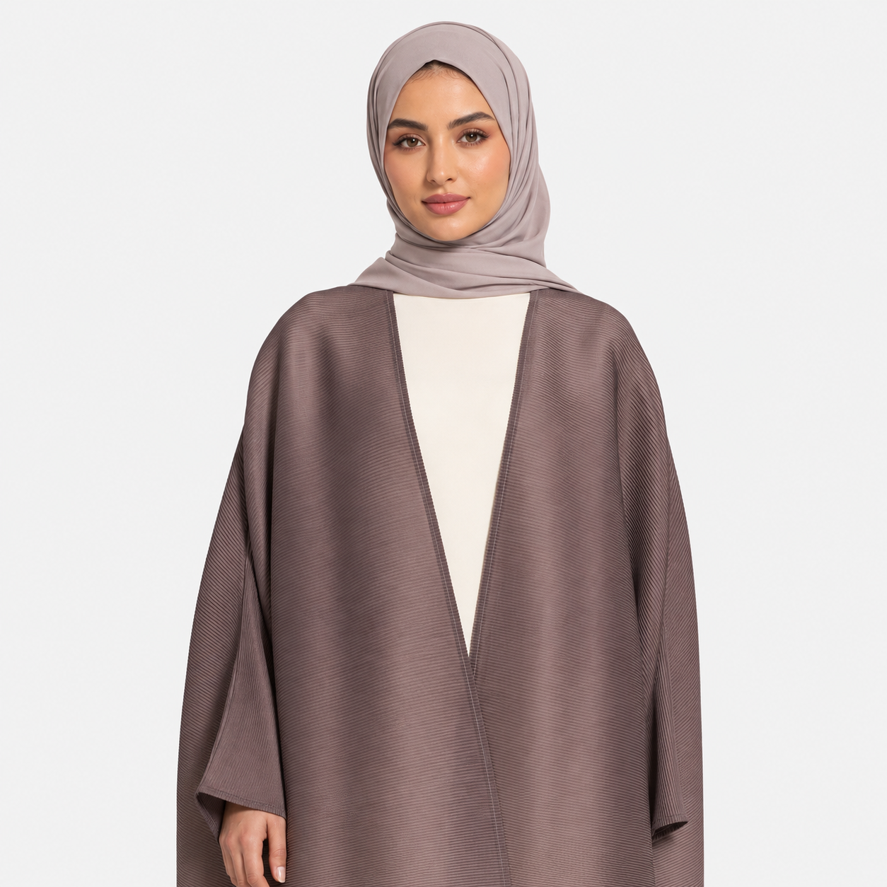 Plum Ombre Gradient Micro Pleated Abaya