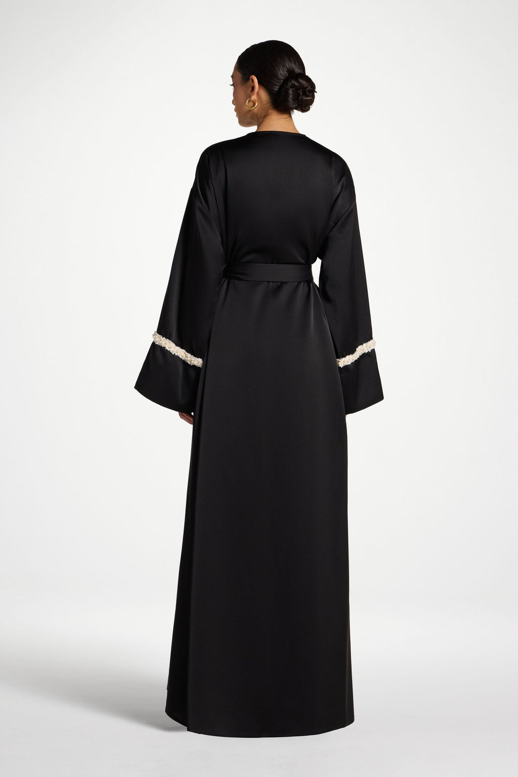 Black Pearl Trim Abaya