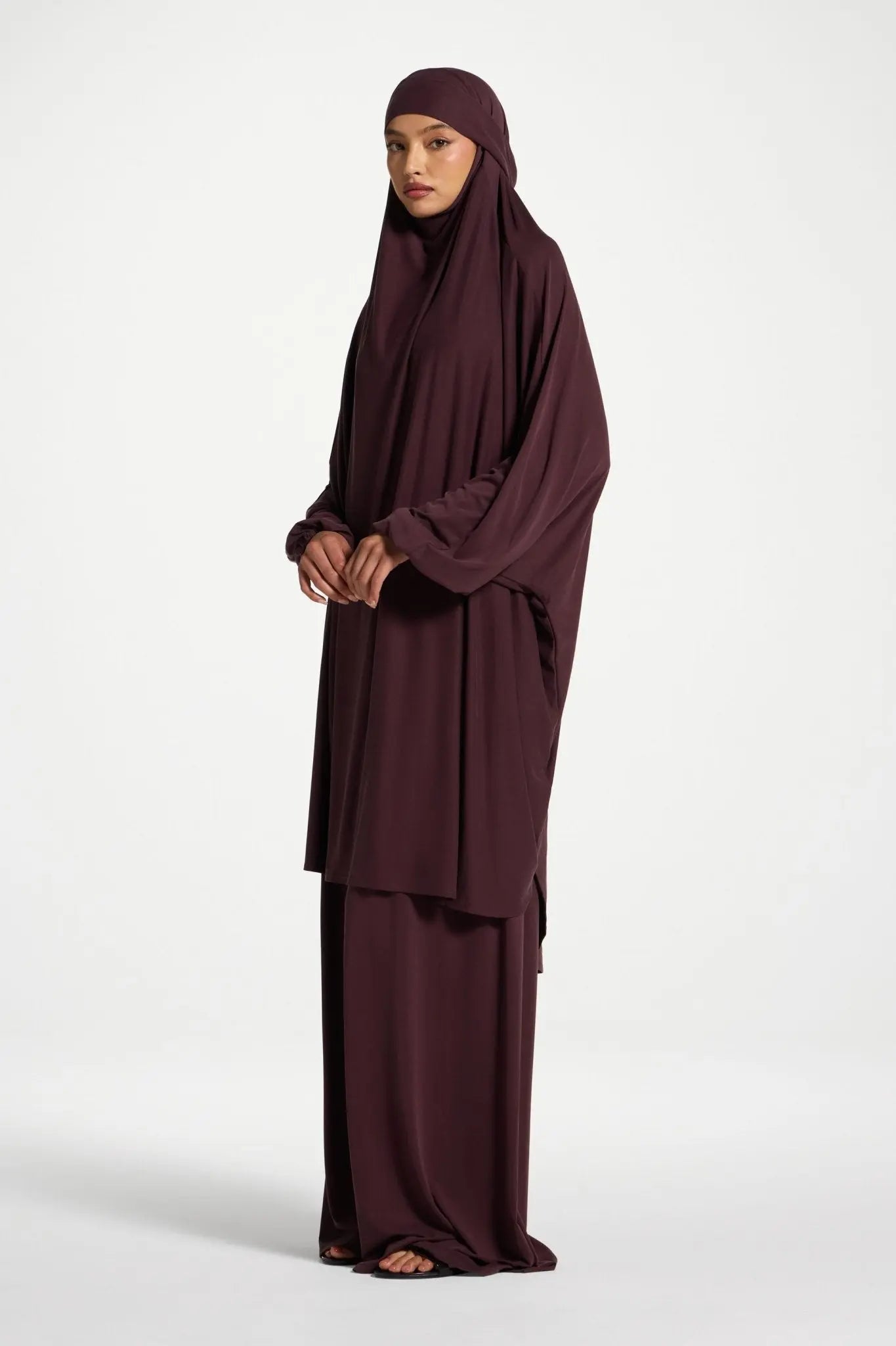 Plum Soft Two-Piece Prayer Set for Everyday Wear - Mahara Atelier