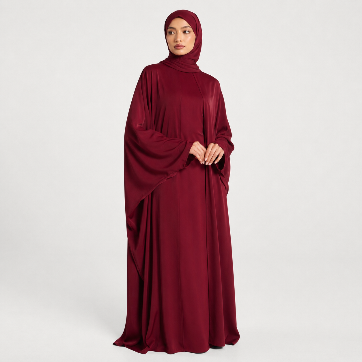 Nadine Sleeveless Cape Maxi Dress in Red