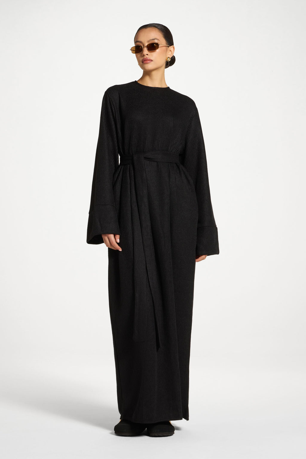 Relaxed Knit Maxi Dress - Black