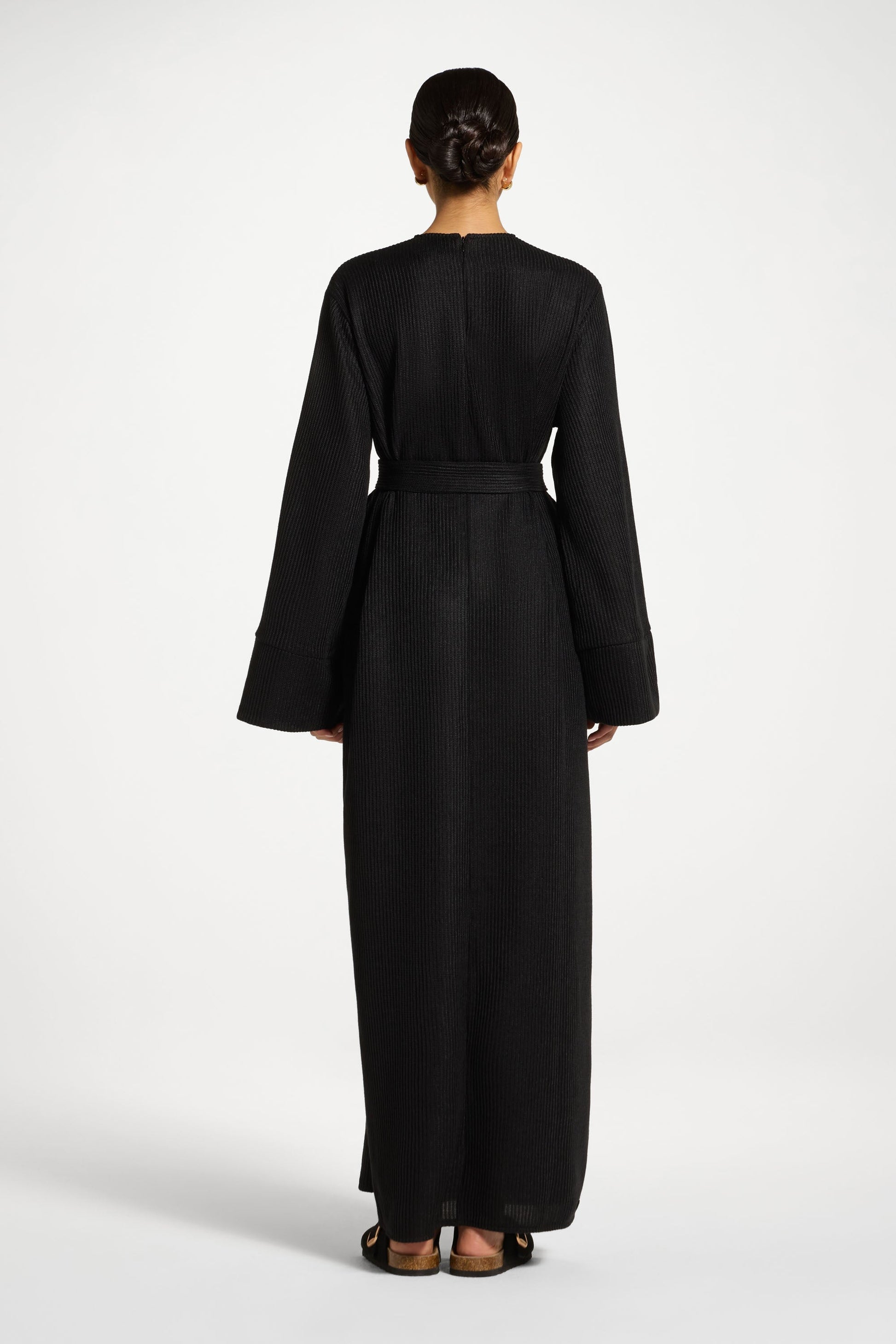 Relaxed Knit Maxi Dress - Black