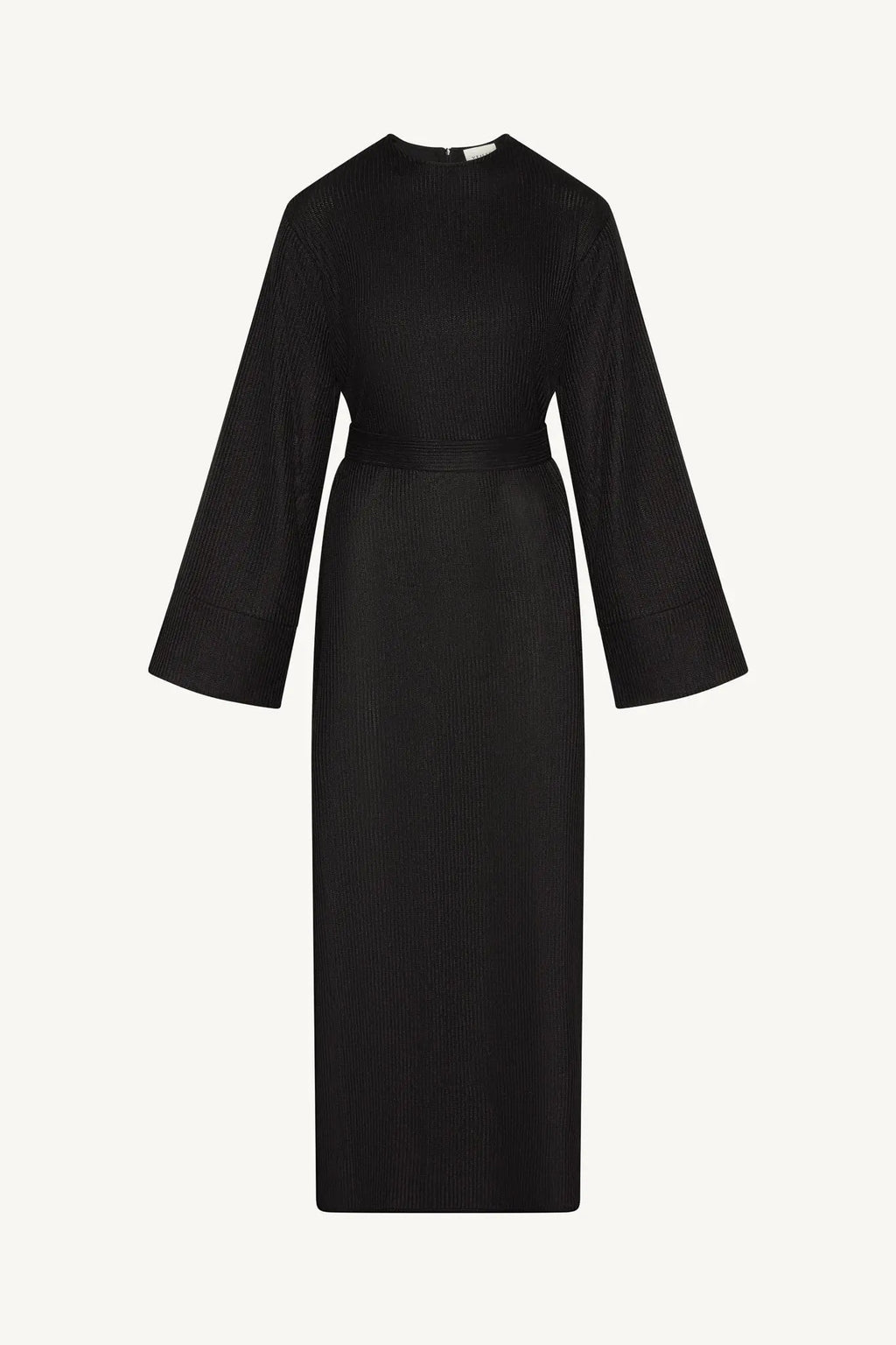 Black dress with long sleeves on a white background