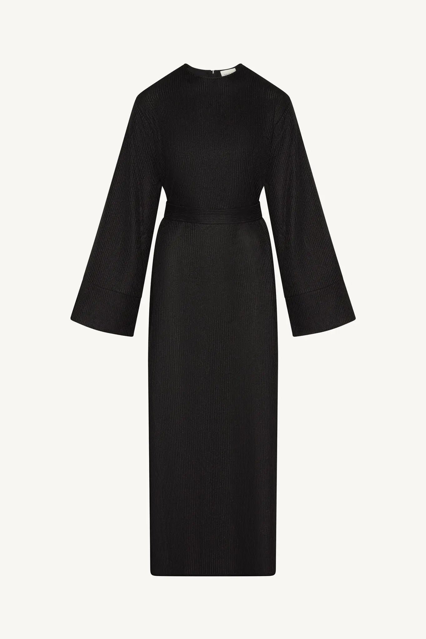 Black dress with long sleeves on a white background
