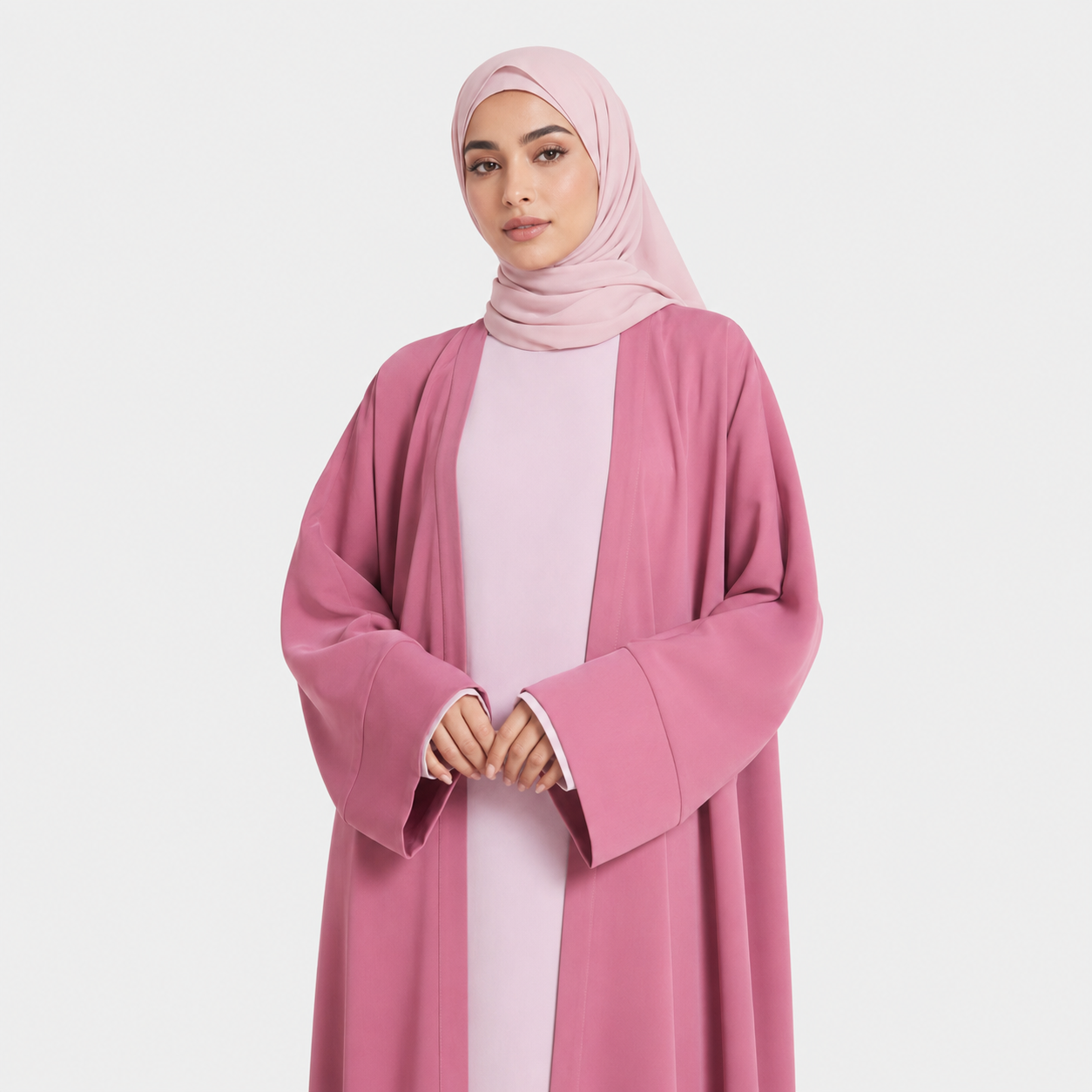 Vintage Rose Open Abaya in Signature Nida Fabric