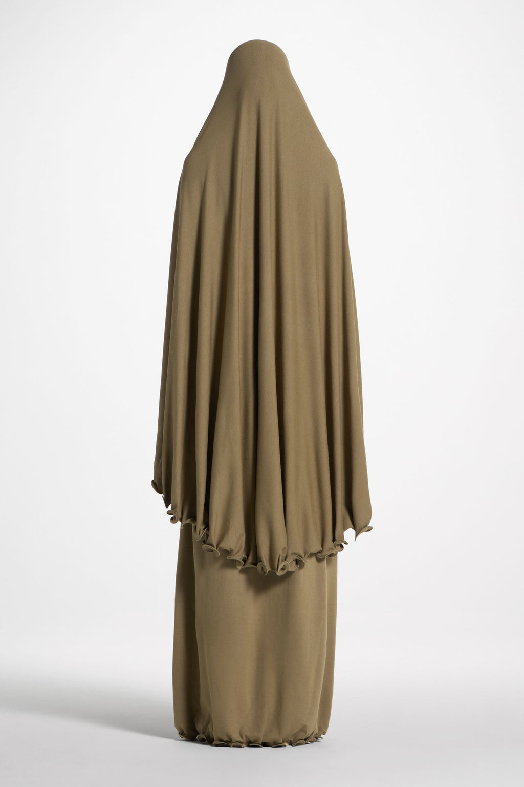 Olive Two-Piece Prayer Set with Ruffle Hem
