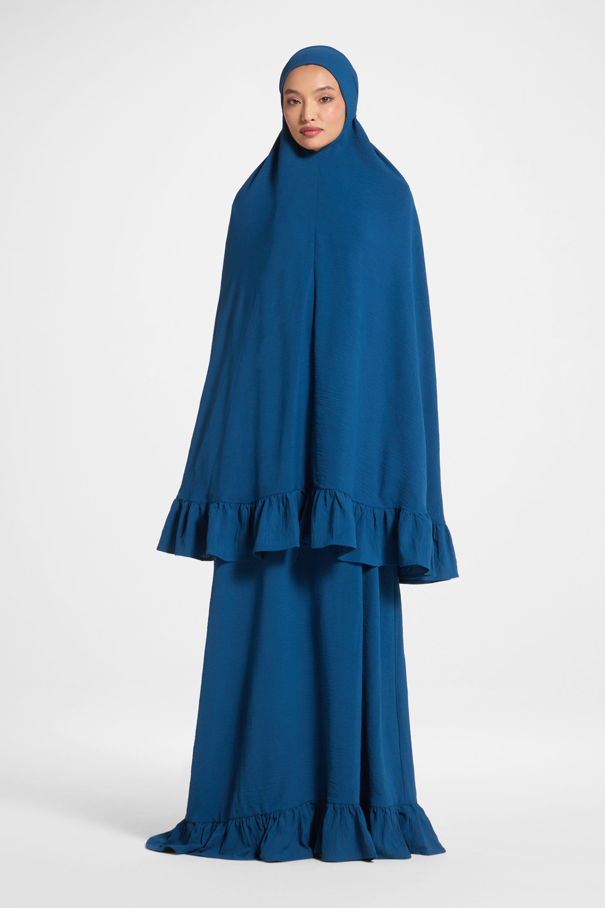 Ruffle Trim Prayer Set in Blue