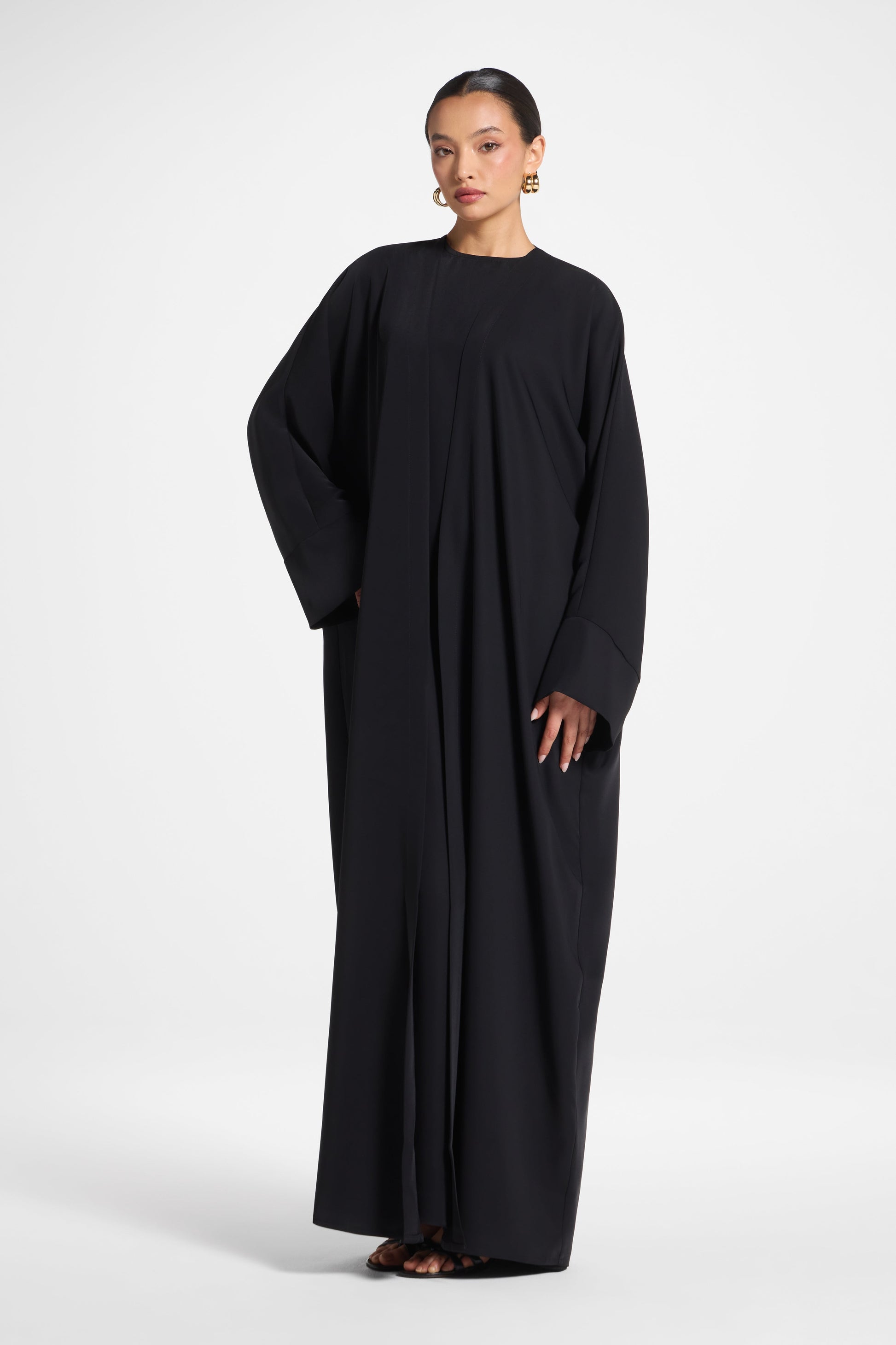 Nida Open Abaya with Cuff Sleeves