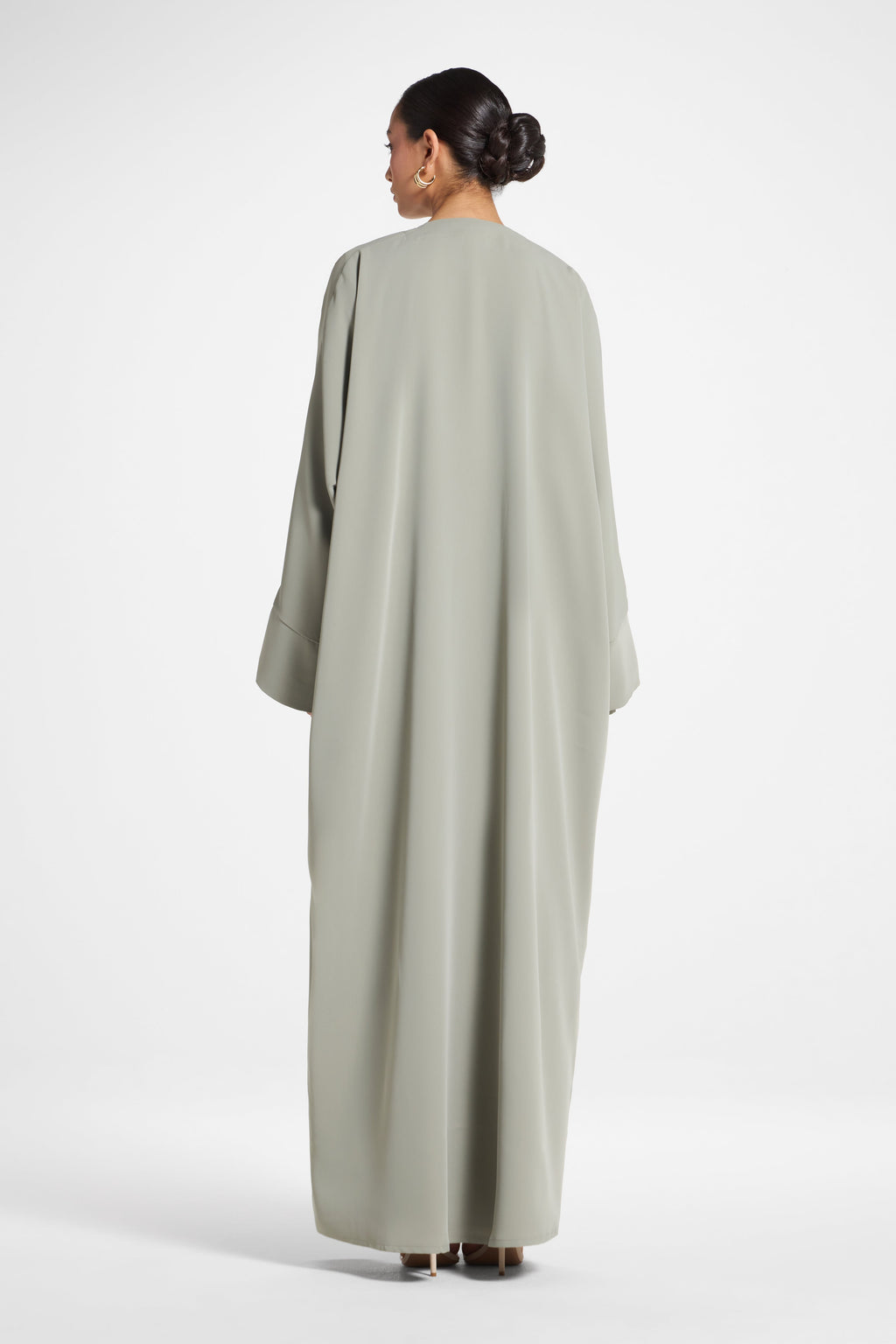 Signature Open Abaya in Nida Fabric with Cuff Sleeves