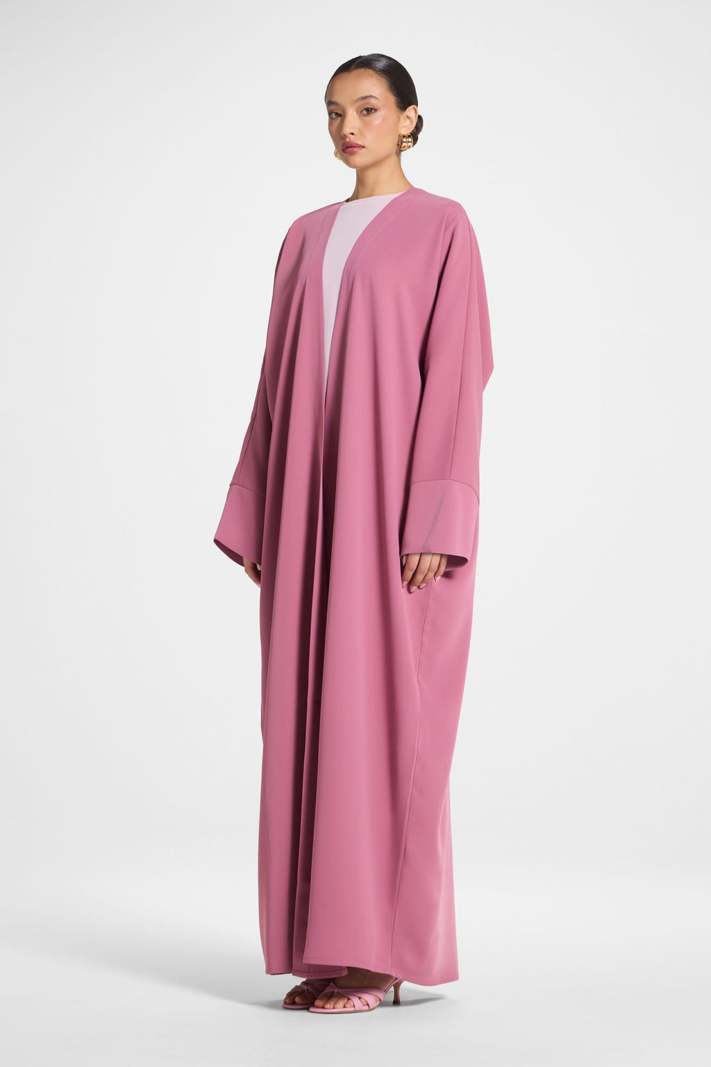 Vintage Rose Open Abaya in Signature Nida Fabric