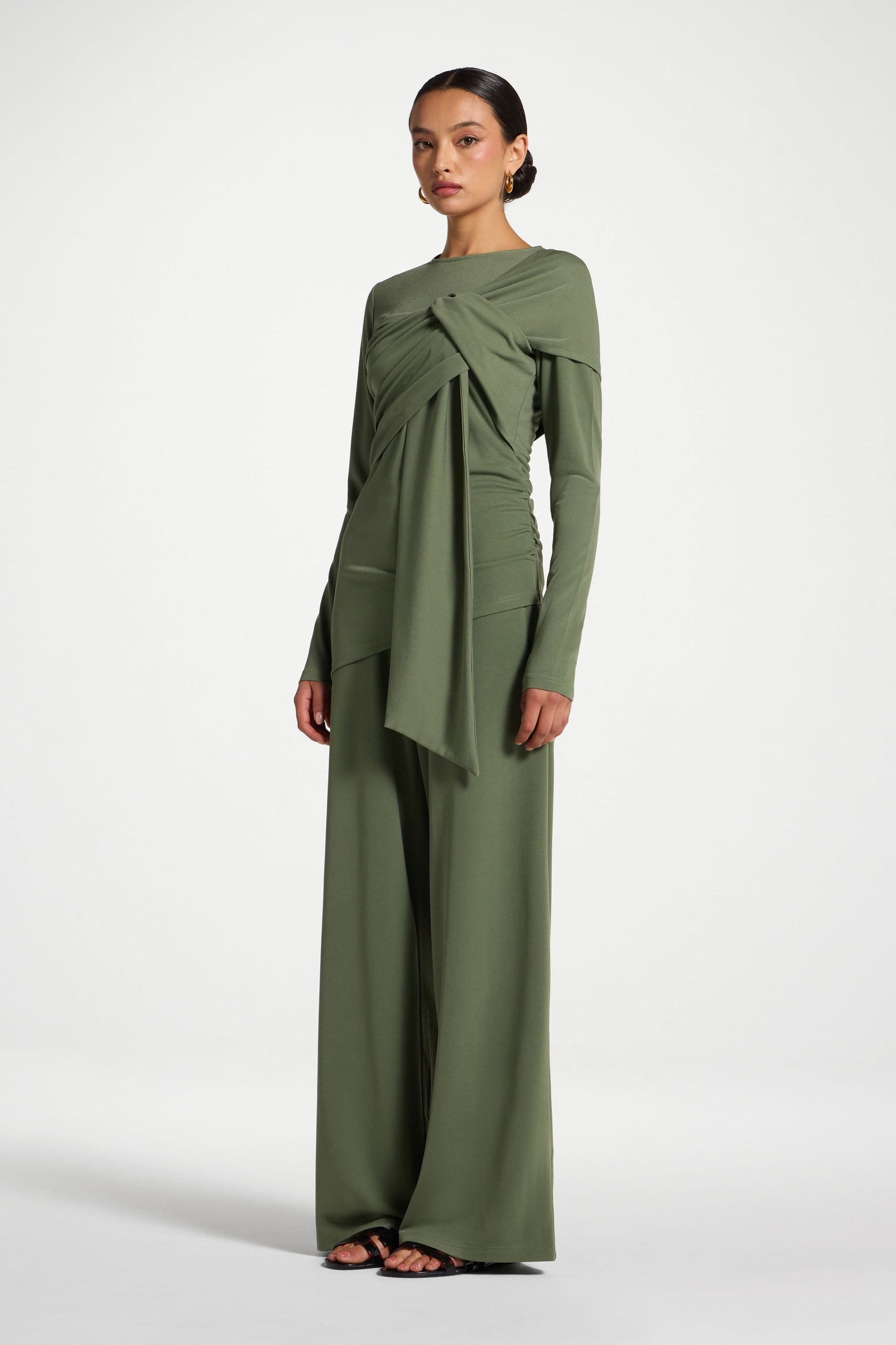 Tencel Wrap Top Green