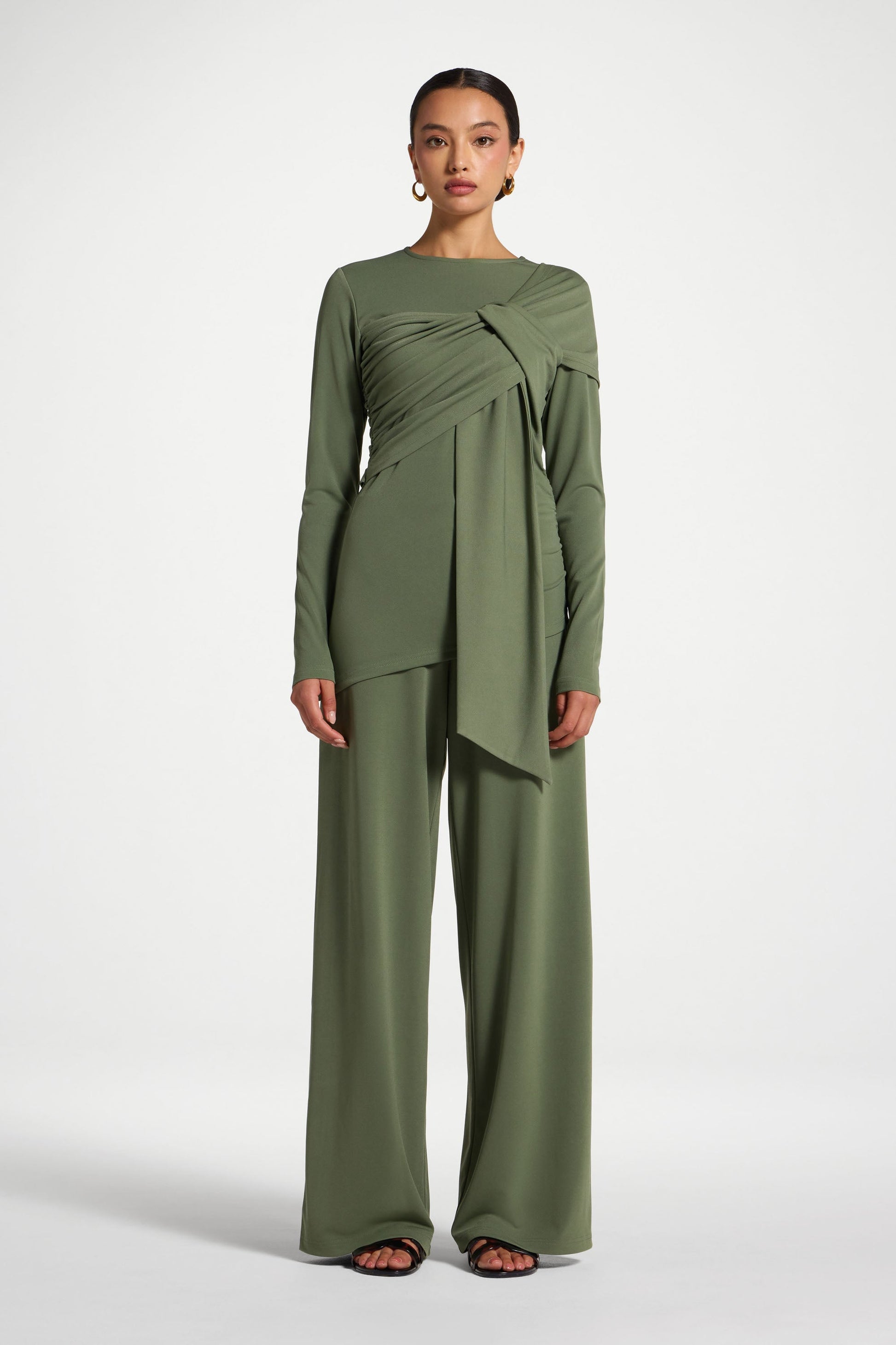 Tencel Wrap Top Green
