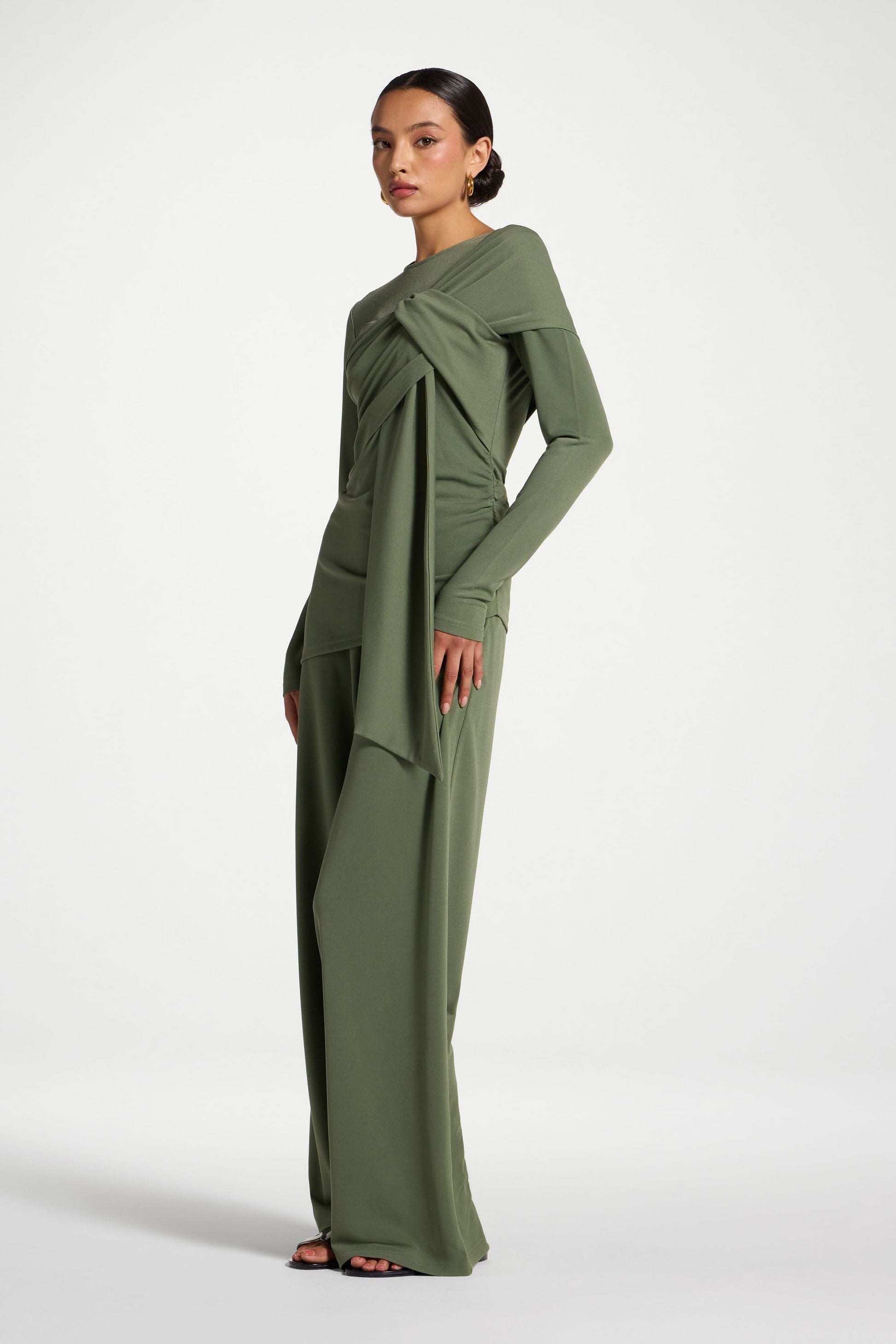 Tencel Wrap Top Green