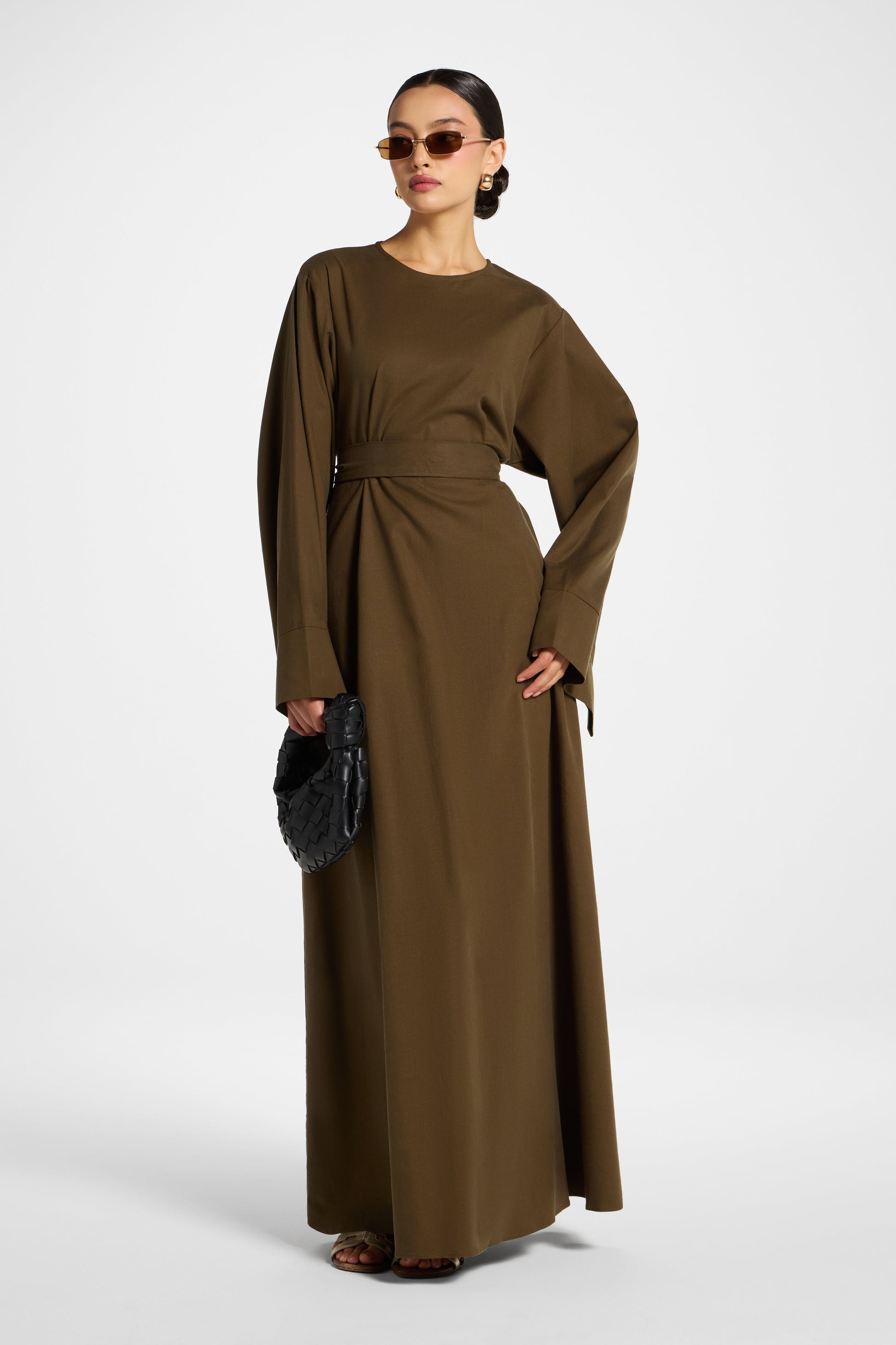 Cocoa Brown Relaxed Modest Maxi Dress