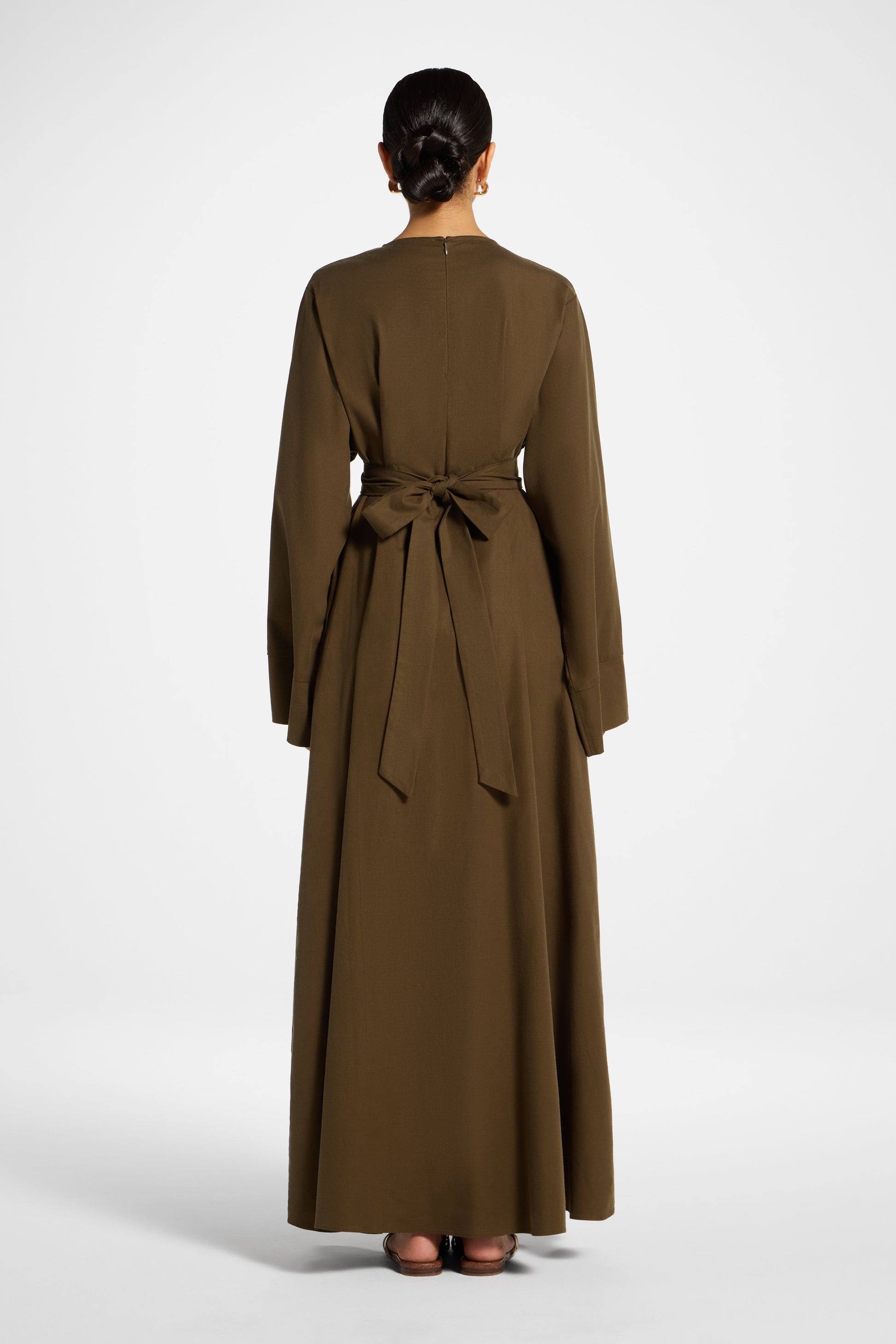 Cocoa Brown Relaxed Modest Maxi Dress