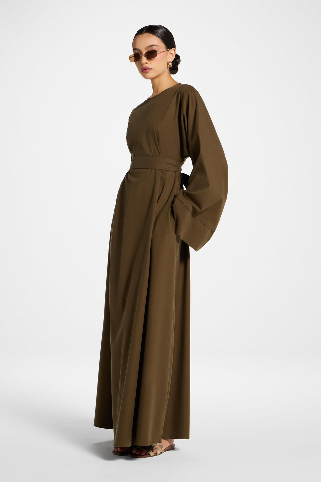 Cocoa Brown Relaxed Modest Maxi Dress